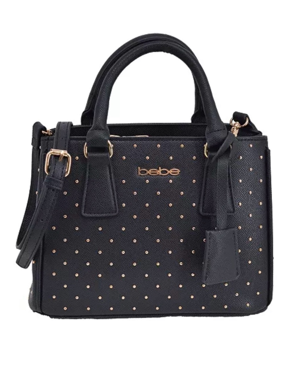 bebe Sagan Studded Satchel Bag in Black Brand New with Tags MSRP $99